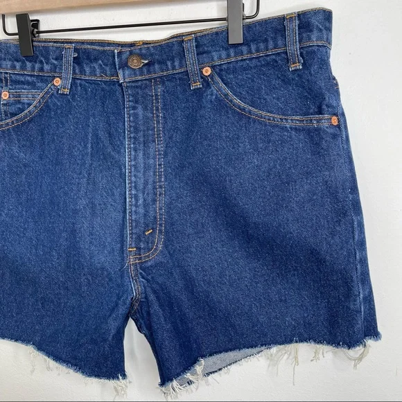 Levi's ORANGE TAB 517 Vintage Jeans Denim Cutoff Mom Shorts High Waist Size 38 - Picture 5 of 16